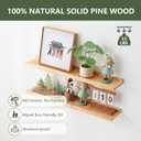 Wood Floating Shelves Set of 2 Pine Wood Wall Shelf 24 inches, Floating Shelf for Wall Mounted - Upgrade Width 5.85", Floating Display Shelves for Living Room Bedroom Kitchen Bathroom, Natural