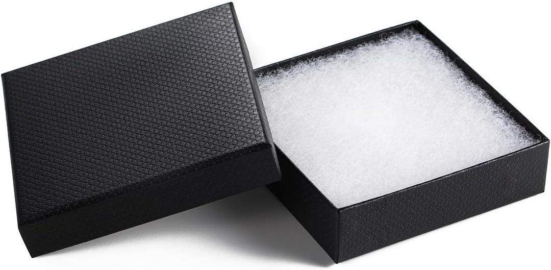 GEFTOL Jewelry Gift Boxes 96 Pack 3.5x3.5x1 Inch Cardboard Jewelry Boxes,Small Gift Boxes for Jewelry Earrings Necklaces Handmade Bangles Bracelets(Black)