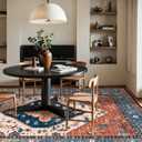 Lahome 8 x 10 Area Rugs for Living Room Boho Washable Non-Slip Backing Large Rug Ultra-Thin Stain Resistant Dining Room Rugs for Under Table, Oriental Print Rugs for Bedroom Adelyn (Rust, 8'x10')