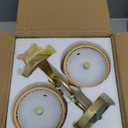 Battery Operated Wall Sconce Set of 2, Rechargeable Wireless Rattan Wall Sconces with Dimmable Detachable Magnetic Bulbs and Remote, 3 Colors Wall Lights for Bedroom Living Room Hallway (7 Inch, Gold)