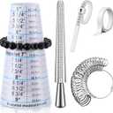 Ceoighe 5pack Ring Sizer Measuring Tool Kit, Mandrel Measurer, Premium Steel Measuring Tool, US Ring Size 0-13, Adjustable Bracelet Mandrel with Sizing Tape 5-9" Plastic Wrist Sizer for Jewelry Making