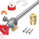 Boltigen 12inch Anti-Siphon Frost Free Sillcock, No Lead Brass Frost Proof Outdoor Faucet Bib with Backflow Preventer, 1/2" Push-to-Fit Connector X 3/4 Inch Hose Bibb Frost Free Spigot