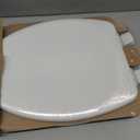 Mayfair Linden Slow Close Toilet Seat, Non Slip Heavy Duty Wood, Easy Install, Elongated, White
