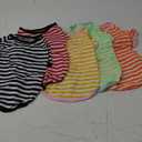 Geyoga 5 Pieces Dog Striped T-Shirt Cotton Breathable Pet Apparel Colorful Puppy Sweatshirt Clothes for Small to Medium Dogs Puppy(L)