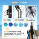 HOMEDEMO 8FT Large Beach Umbrella with Weight Bag & Sand Anchor, Outdoor Umbrellas with Adjustable Aluminum Pole and Table, Heavy Duty Windproof & UPF 50+