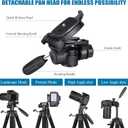 VICTIV 74 Camera Tripod, Tripod for Camera and Phone, Aluminum Professional Tripod Stand for Canon Nikon with Carry Bag and Phone Holder, Compatible with DSLR, iPhone, Spotting Scopes, Max Load 9.5Lb