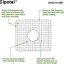 14 in. x 16 in. Centre Drain Kitchen Bottom Grid with Supersoft Silicone Feet in 304 Grade Stainless Steel