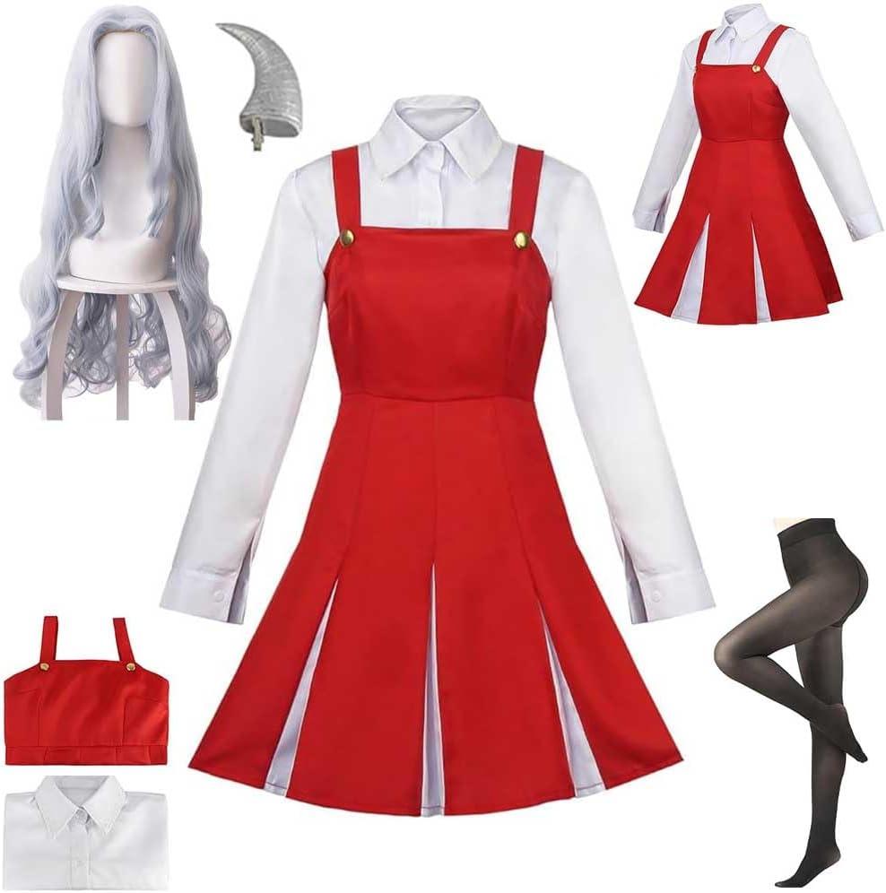 Anime Cosplay Costume Outfit Anime Red Dress Uniform Suit Full Set Women Halloween (Medium)