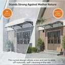 Awnings for OutsideWindow awnings ExteriorAluminum Bracket, Durable Polycarbonate CanopyRain & Snow Protection, for Entrance, Balcony, Garage-Blue-60x80cm/24x32in