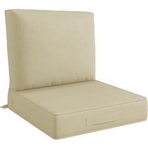 Codi 22x22 Outdoor Seat Cushions, Deep Seats Replacement Chair Cushion for Outside Couch, Sofa, Chairs, Waterproof for Patio Furniture, Beige