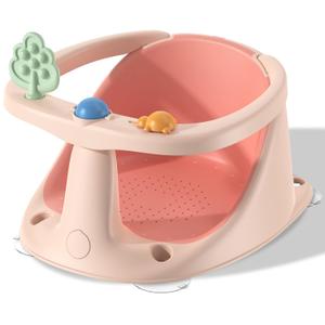 Baby Bath Seat for Babies 6 Months & Up, Non-Slip Bath Seats for Babies Sitting up,Bath tub Seat with Suction Cups,Safe & Comfortable Bath Chair Baby, Pink (11.6"D x 13.9"W x 7.4"H)