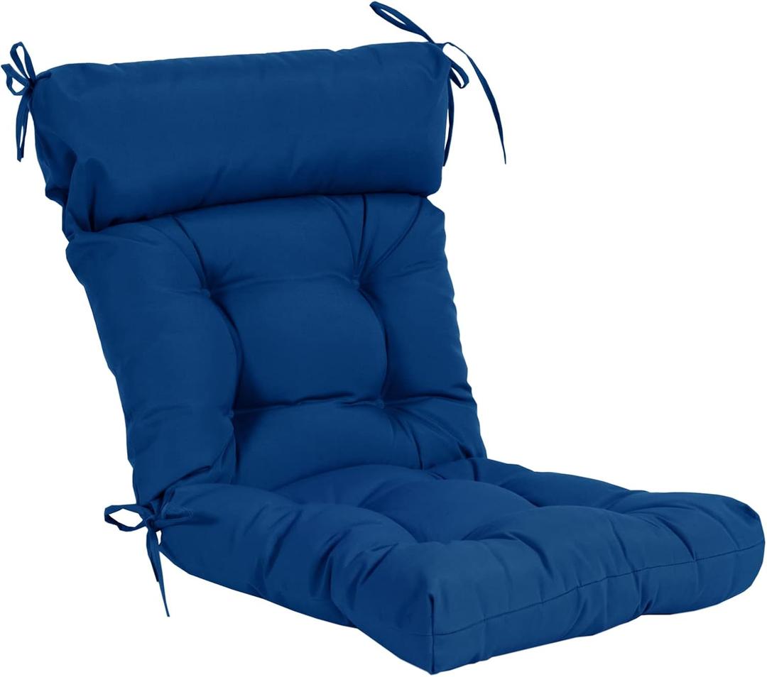 QILLOWAY Indoor/Outdoor High Back Chair Cushion,Spring/Summer Seasonal All Weather Replacement Cushions. (Royal Blue)