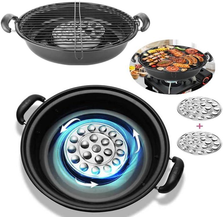 Asador para estufa mexicano con disco Giratorio - mexican stove with grill spinning metal disc - Stainless Steel Enamel Inoxidable - Stovetop Grill(2 discs)