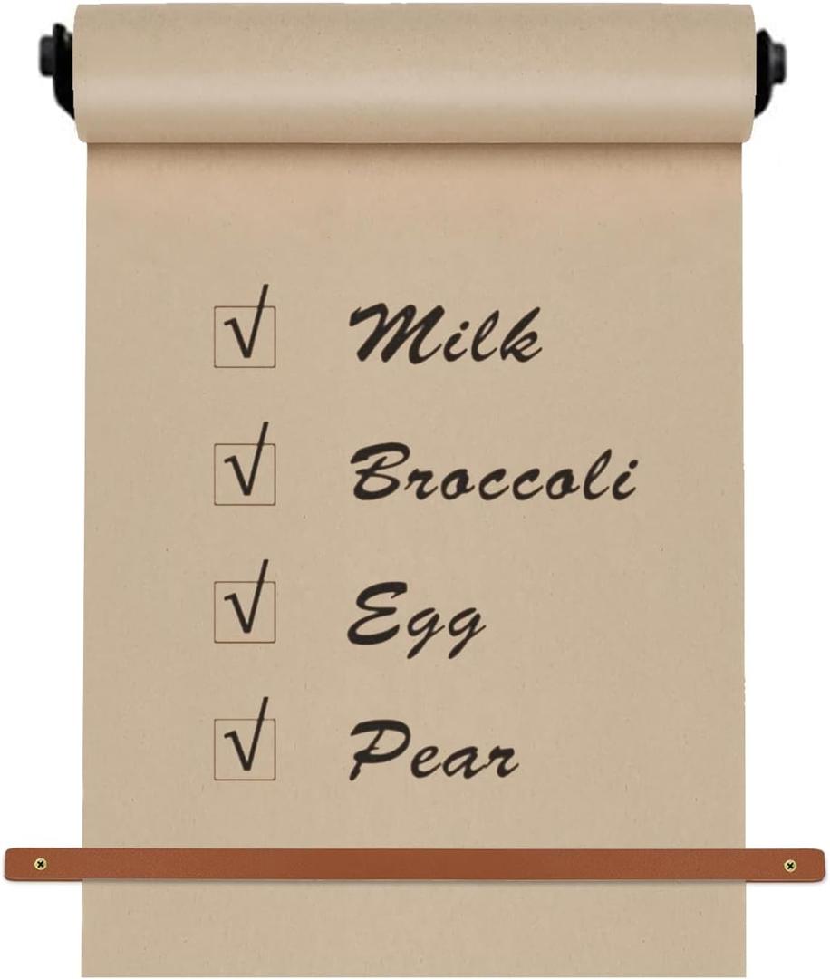 Paper Roll Holder- Wall-Mounted Paper Roll Dispenser 30-Meter Brown Butcher Paper Roll is Suitable for Memo Boards, Wall Decorations, to-Do Lists,DIY Drawings, Artworks, and Creativity