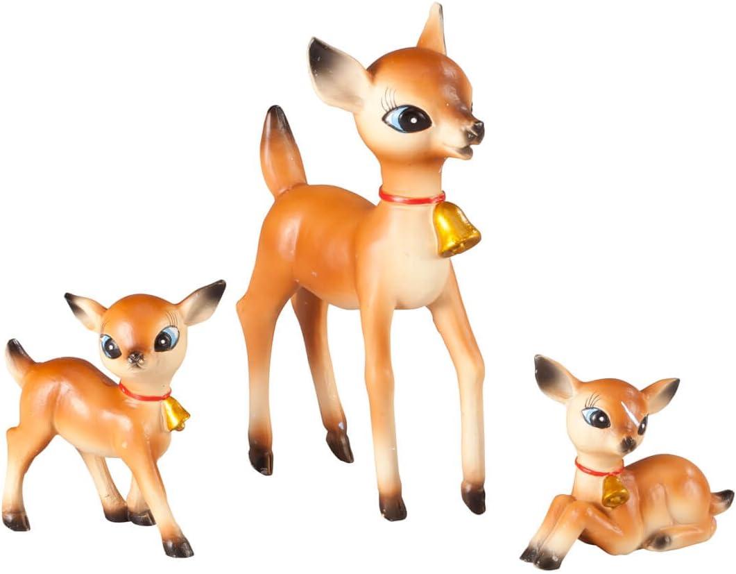 Vintage Resin Reindeer, Set of 3