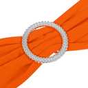 Peomeise 50pcs Orange Spandex Chair Sashes with Buckle Slider for Wedding, Party Decoration