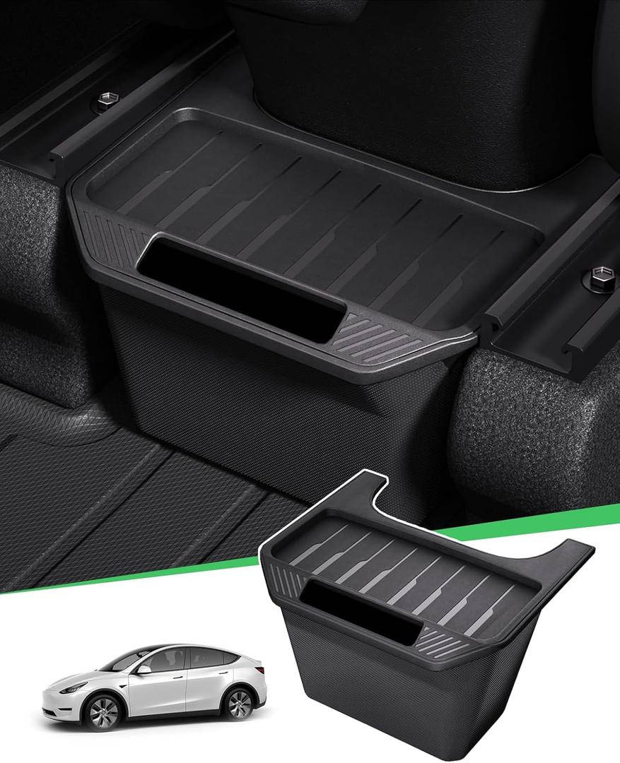 Zanch Tesla Trash Can for Model Y (2020-2025), Multi-Use & Easy to Clean, Rear Center Console Organizer, Tesla Model Y Accessories 2025 [Not fit for New Model Y Juniper] - Detachable Lid