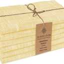 Set of 6 Dinner Napkins 100% Cotton - Soft Durable Reusable - Perfect for Dining Weddings Parties Holidays Christmas and Everyday Use Table Napkins - 18x18 Inch Cotton Napkins Yellow