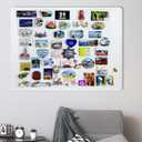 AKTOP White Cork Bulletin Board 48" x 36", Large Foldable Felt Notice Pin Board for Wall, 4' x 3' Decorative Corkboard Photo Board with Self-Adhesive Tape for Office, School & Home, 25 Pushpins