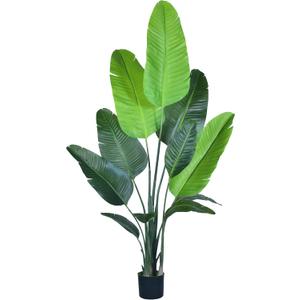 Bird of Paradise Plant Artificial - 6FT Faux Plants Indoor Tall with Realistic Trunks - Indoor Silk Floor Plant for Home Decor in Living Room, Office, and Bedroom (6in)