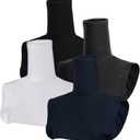 SATINIOR 3 Pcs Fake Turtleneck Dickey Collar for Women Fake Mock Blouse Detachable Faux Turtle Necks for Women Men (Black, White, Dark Gray)