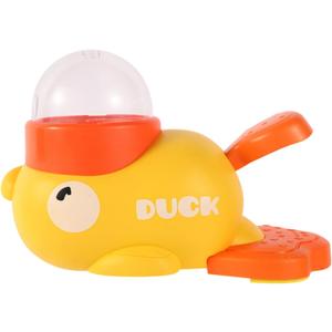 Interactive Dog Feeder, ABS Rotary Dog Food Dispenser with Push Button, Duck Shape Pet Food Dispenser for Enrichment and Entertainment