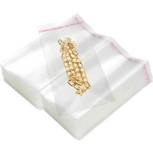 RONSBILL 400PCS 2x4 Inches 3.2Mil Small Clear Self Sealing Cellophane Bags Mini Jewelry Bags Self Adhesive Resealable Cellophane Bag for Packaging Jewelry Party Favors Candy Thick