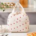 Cute Corduroy Lunch Box for Women, Insulated Leakproof Cooler Lunch Tote Bags for Work Office Travel Picnic, Lightweight Reusable Lunch Bag