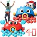 Skirfy Outdoor Party Games for Kids Adults, Shaking Ball Game Set Toy with 40 Balls, Fun Outdoor Indoor Toys, Family Carnival Bachelorette Birthday Backyard Games for Boys Girls Age 3-12 (New Red&blue)