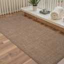 Large Bathroom Rugs Runner Bathroom Mat Quick Dry, Non Slip Bath Mat, Machine Washable Rugs 17"x 47", Camel, Thin Bath Mat Fit Under Door (Dark Beige)