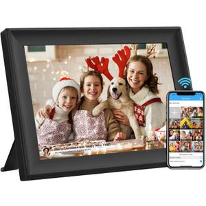 32GB 10.1 Inch WiFi Digital Picture Frame with 1280x800 HD IPS Touch Screen, Send Photo or Videos via App or Email,Support USB Drive/SD Card Extend Storage,Auto-Rotate,Wall Mountable