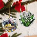 Flower Hanging Ornament, Christmas Ornaments, Xmas Decorations for Tree, Ornaments for Christmas Tree, Holiday Ornament, Flower Themed Gifts, Holiday Party Gifts, Xmas Gift Ideas - Lily of The Valley