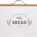 Baie Maison Extra Large White Farmhouse Bread Box for Kitchen Countertop - Breadbox Holder Fits 2+ Loaves - Bread Storage Container Bin - Rustic Bread Keeper Vintage Metal Kitchen Decor for Counter