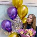 Purple and Gold Balloons,12 In 60 Pcs Dark Purple Balloon Metallic Gold Balloons and Confetti Balloon, for Mothers Day Decor, Class of 2025 Graduation Decor, Baby Shower, Birthday, Wedding Supplies