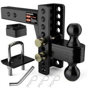 Aquilaplain 2" Adjustable Trailer Hitch - 6" Rise/Drop Height, 2'' & 2-5/16'' Ball Hitches 25000 Lbs Heavy Duty Towing Ball Mount with Hitch Tightener, RVs, Campers, Boat Trailers
