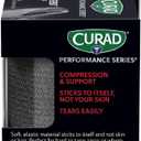 CURAD Performance Series Self-Adherent Athletic Wrap, Black, 3 inches x 5 yards, Compression Support for Sports Injuries, Joint Stability, and Muscle Recovery (1 Count (Pack of 1))
