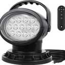 Willpower 50W 360 Degree LED Spot Search Light Rotating Remote Control Work Light with Magnetic Base for SUV Boat Emergency Lighting Home Security Farm Field Garden Protection,12V 24V
