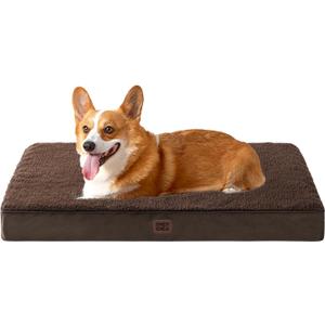 EHEYCIGA Orthopedic Foam Dog Bed for Large Dogs, 35"L x 23"W x 3.5"Th, Brown