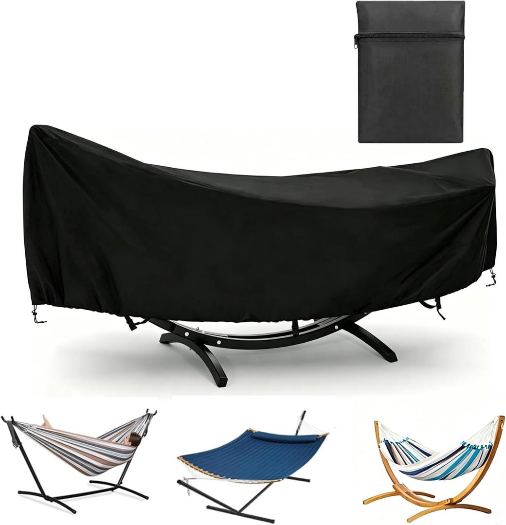 Hammock Cover Waterproof | Heavy Duty 420D Oxford Fabric, Windproof UV Resistant, All Season Protector, Fits Most Hammocks with Stand