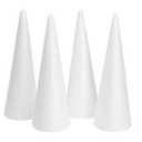 Juvale Foam Cone Pack - 4-Pack, 4.5 x 13.5 in, White - Cone-Shaped Floral Foam - DIY Craft Projects, Craft Supplies & Floral Arrangements