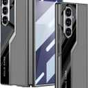 Lunivop Compatible with Samsung Galaxy Z Fold 7 Case PU Leather Back Cover TPU Slim Silicone Plating Frame with Built-in Screen Protector Shockproof Phone Cases for Z Fold 7 (Gray)