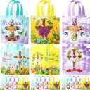 Wesnoy 30 Pcs Easter Gift Bags Bulk He Is Risen Religious Easter Bags with Handles Reusable Non Woven Treat Baskets for Church Goodie Party Supplies