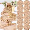 Buryeah 12 Pcs Cheesecloth Table Runner Boho Gauze Table Runner Bulk Rustic Cheese Cloth Long Romantic Tablecloth for Wedding Bridal Shower Birthday Decor(Champagne,28 x 120 Inch)
