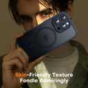 TOCOL Magnetic for iPhone 12 Pro Max Case, Upgraded Full Camera Protection, Compatible with Magsafe, Drop Protection, Translucent Matte Back Bumper Phone Cover 6.7-InchDark Blue