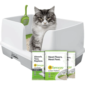 Purina Tidy Cats Non Clumping Litter System, Breeze XL All-in-One Odor Control & Easy Clean Multi Cat Box - 18 lb. Box
