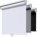 AOSKY Cordless Roller Shades Blackout Blinds for Windows Room Darkening Rolled Up Shades with Spring System, UV Protection Window Shades Door Blinds for Home and Office (34.5" W x 72" H, White)