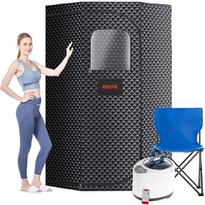 Sauna Box, Portable Steam Tent for Home Detox and Relaxation, Includes 3L Steamer, Remote Controller, Folding Chair, Adjustable Timer 1-60 Min, Large Size