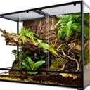 REPTI ZOO Large Glass Reptile Tank 48"x18"x36", 130 Gallon Vertical Reptile Terrarium with Front Opening Door & Ventilated Mesh, Paludarium Tank for Chameleon lizard Frogs Arboreal Reptiles Amphibians