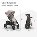 UPPAbaby Vista V3 Convertible Single-to-Double Stroller for Baby & Toddler, 30+ Configurations, Car Seat Compatible, All-Wheel Suspension, XL Basket Ada (Sandstone Mlange/Carbon Frame)