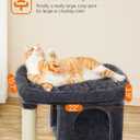 Feandrea Cat Tree, 33.1-Inch Cat Tower, Plush Condo for Large Cats up to 16 lb, Large Perch, 2 Caves, Scratching Post, Smoky Gray UPCT61G